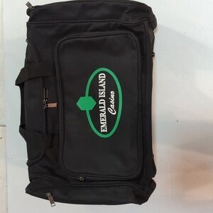 Emerald Island Casino Black Duffel Bag Carry On with Feet